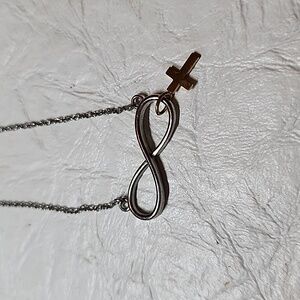 Infinity symbol stainless steel with cross necklace